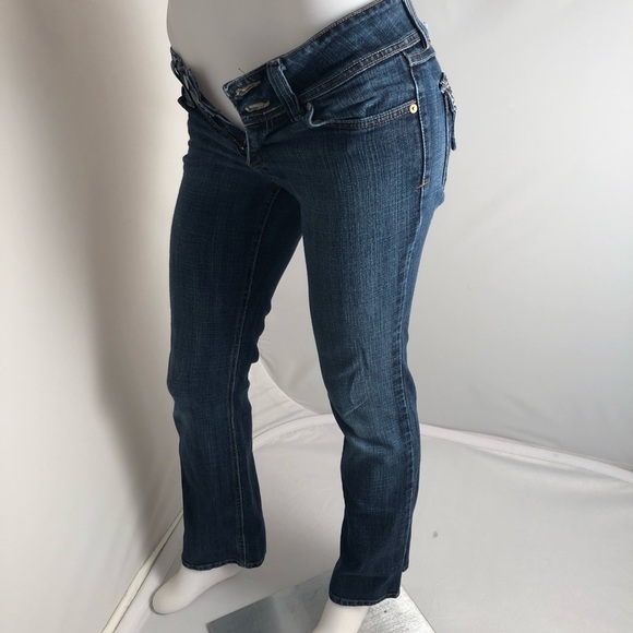 Flying Monkey rhinestone flap back pocket medium wash blue denim jeans - Picture 2 of 11